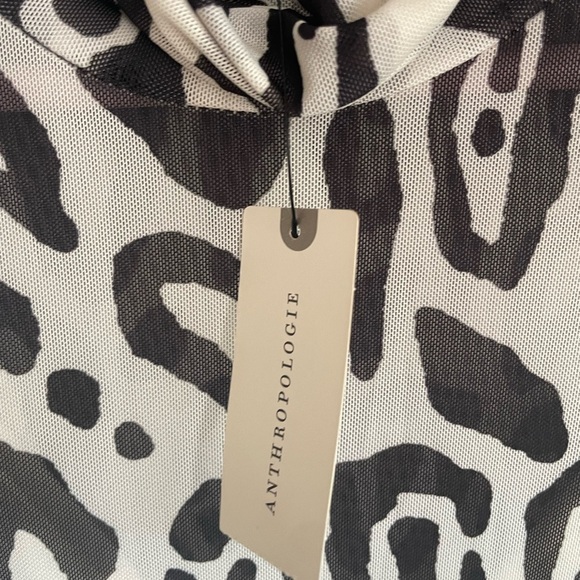Anthropologie Black and White Animal Print Dress - Picture 2 of 9